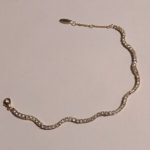 Serefina Gold Crystals Rhinestones Tennis Bracelet